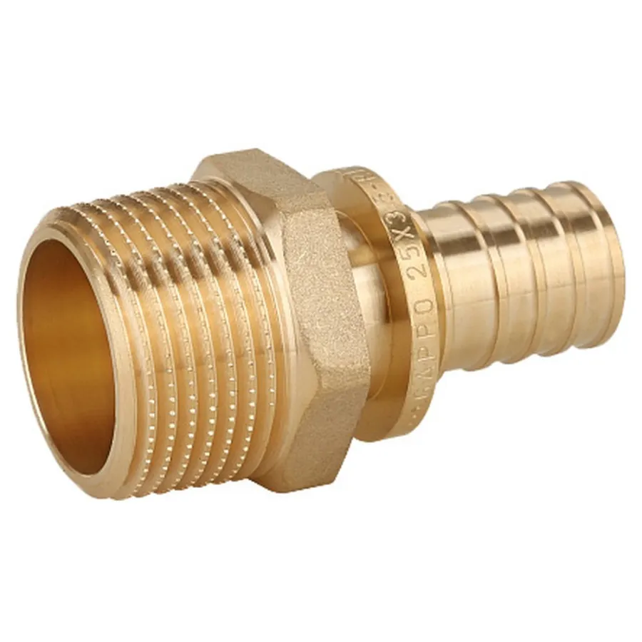 Переходник Gappo с наружной резьбой латунный 25-R 3/4"