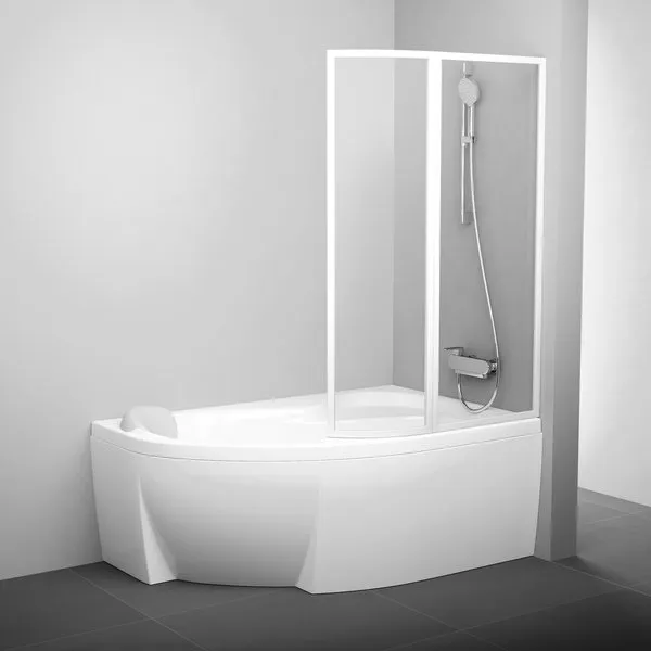 Шторка для ванны Ravak VSK2 Rosa 160 правая, профиль белый, стекло прозрачное