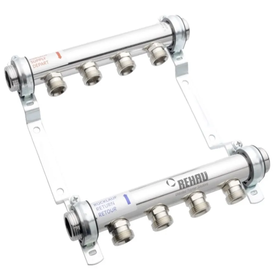 Коллектор распределительный REHAU HLV на 5 групп нерж. сталь